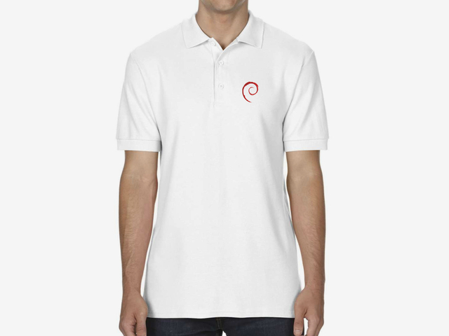 Debian Swirl Polo Shirt (white)