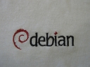 Embroidered Debian t-shirts