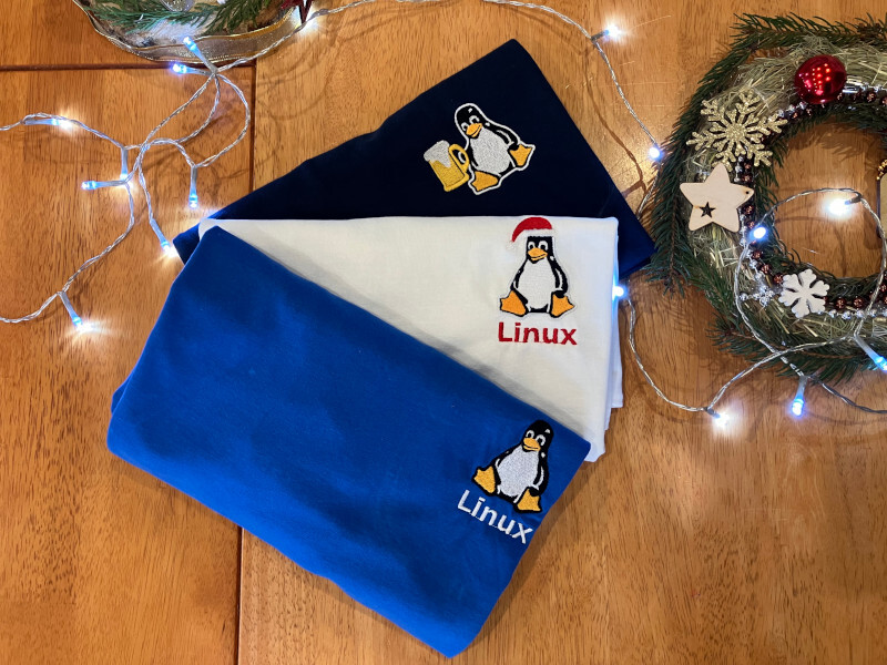 Three Linux t-shirts