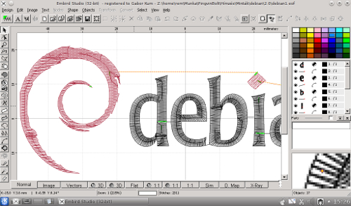Embroidery designing under Linux