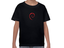 Debian embroidered swirl youth t-shirt (black)