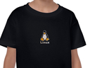 Linux embroidered youth t-shirt (black)