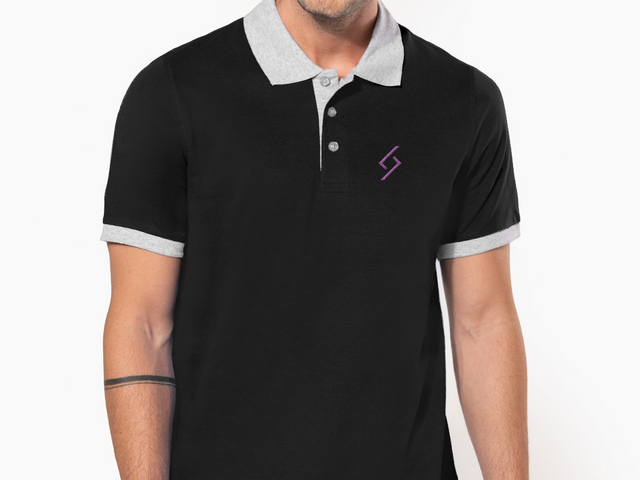 Crystal Linux Polo Shirt (black-grey)