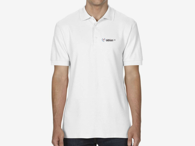 Debian Bullseye Polo Shirt (white)