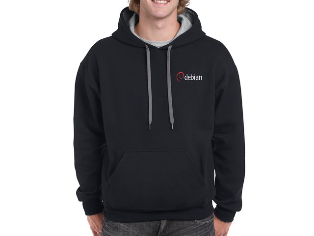 Debian hoodie (black-grey)