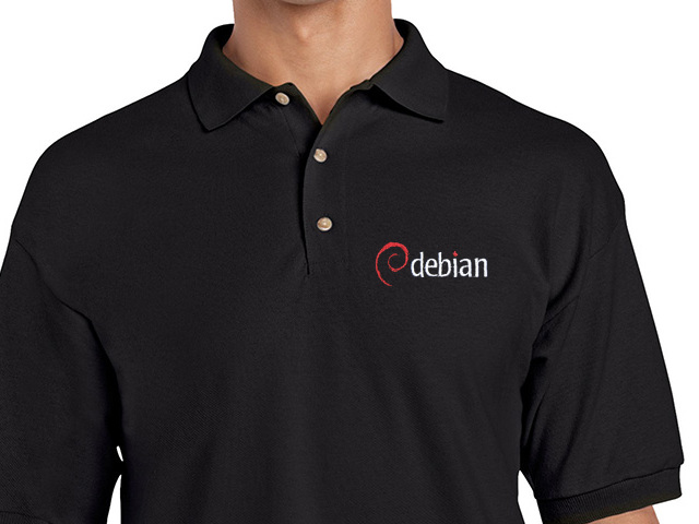 Debian Polo Shirt (black) old type