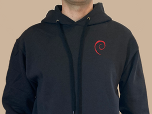 Debian Swirl hoodie (black)