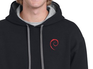 Debian Swirl hoodie (black-grey)
