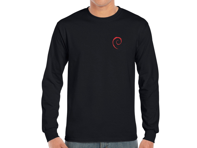 Debian Swirl Long Sleeve T-Shirt (black)