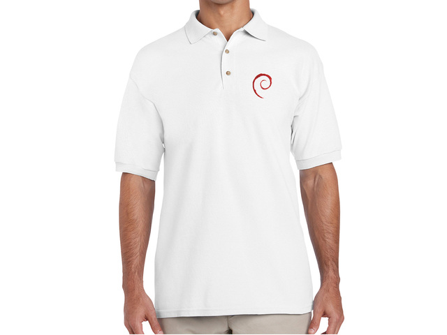 Debian Swirl Polo Shirt (white) old type