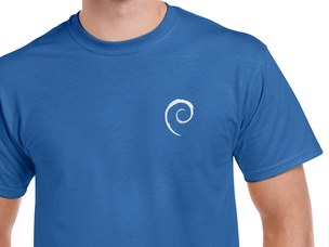 Debian Swirl T-Shirt (blue)