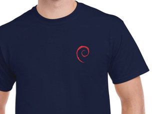 Debian Swirl T-Shirt (dark blue)