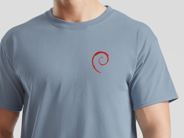 Debian Swirl T-Shirt (mineral blue)