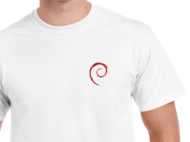 Debian Swirl T-Shirt (white)