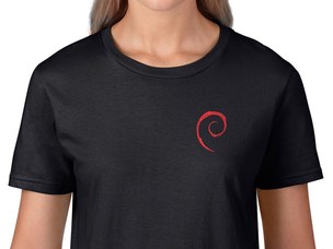 Debian Swirl Women's T-Shirt (black)