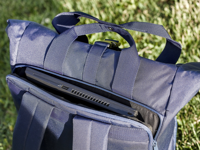 GNU roll-top laptop backpack