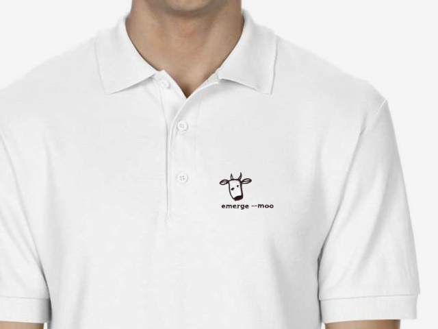Larry the Cow  Polo Shirt (white)