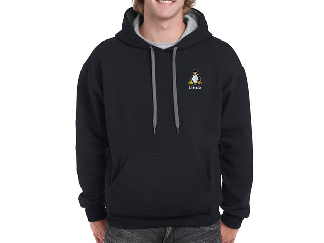 Linux hoodie (black-grey)