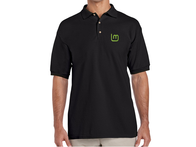 Linux Mint 2 Polo Shirt (black) old type