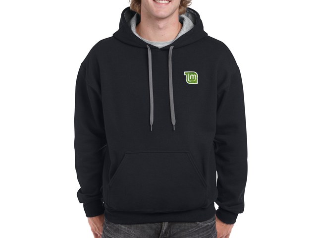 Linux Mint nostalgic hoodie (black-grey)