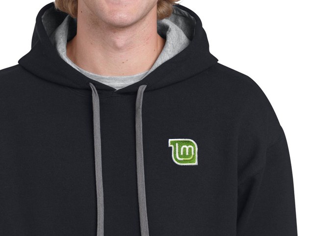 Linux Mint nostalgic hoodie (black-grey)