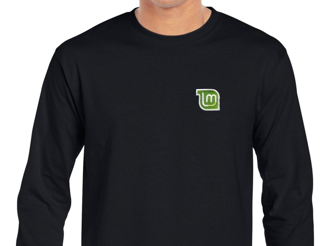 Linux Mint nostalgic Long Sleeve T-Shirt (black)