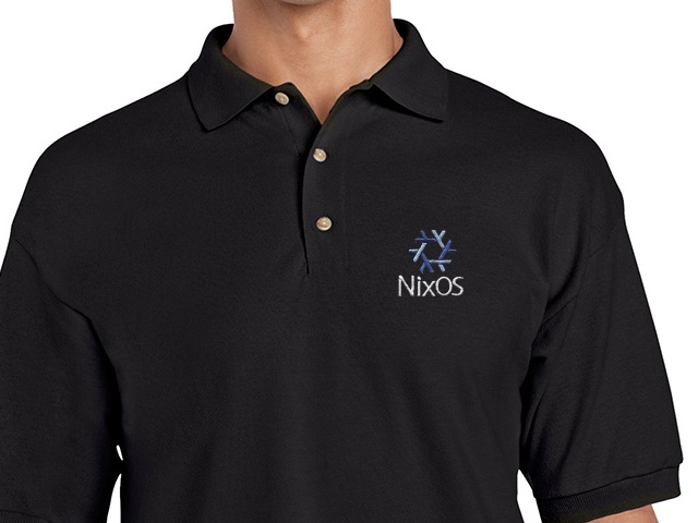 NixOS Polo Shirt (black) old type