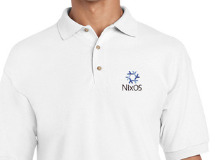 NixOS Polo Shirt (white) old type