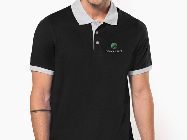 Rocky Linux Polo Shirt (black-grey)
