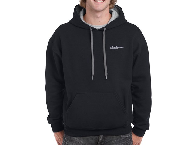 Slackware hoodie (black-grey)