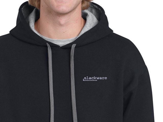 Slackware hoodie (black-grey)