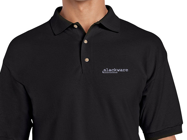 Slackware Polo Shirt (black) old type