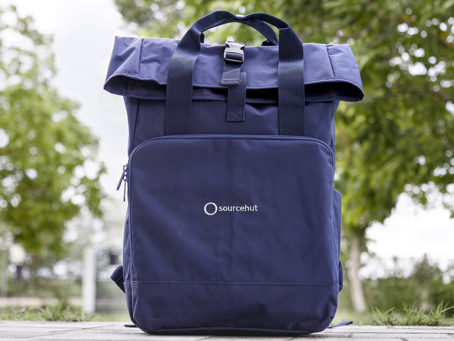 SourceHut roll-top laptop backpack