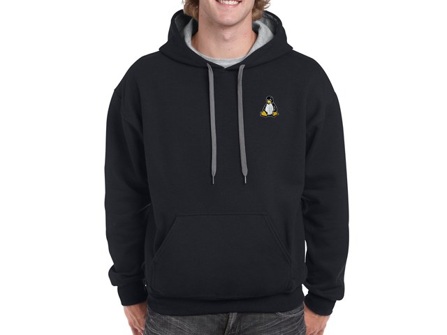 Tux hoodie (black-grey)