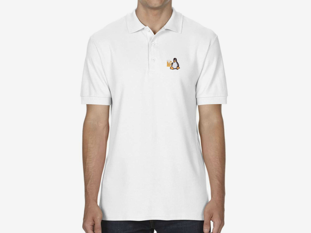 Tux with beer Polo Shirt (white)