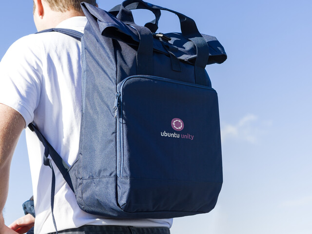 Ubuntu Unity roll-top laptop backpack