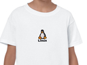 Linux embroidered youth t-shirt (white)